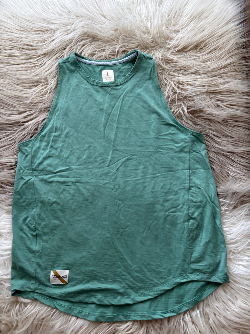 Tracksmith Harrier tank top in spruce green sz Large